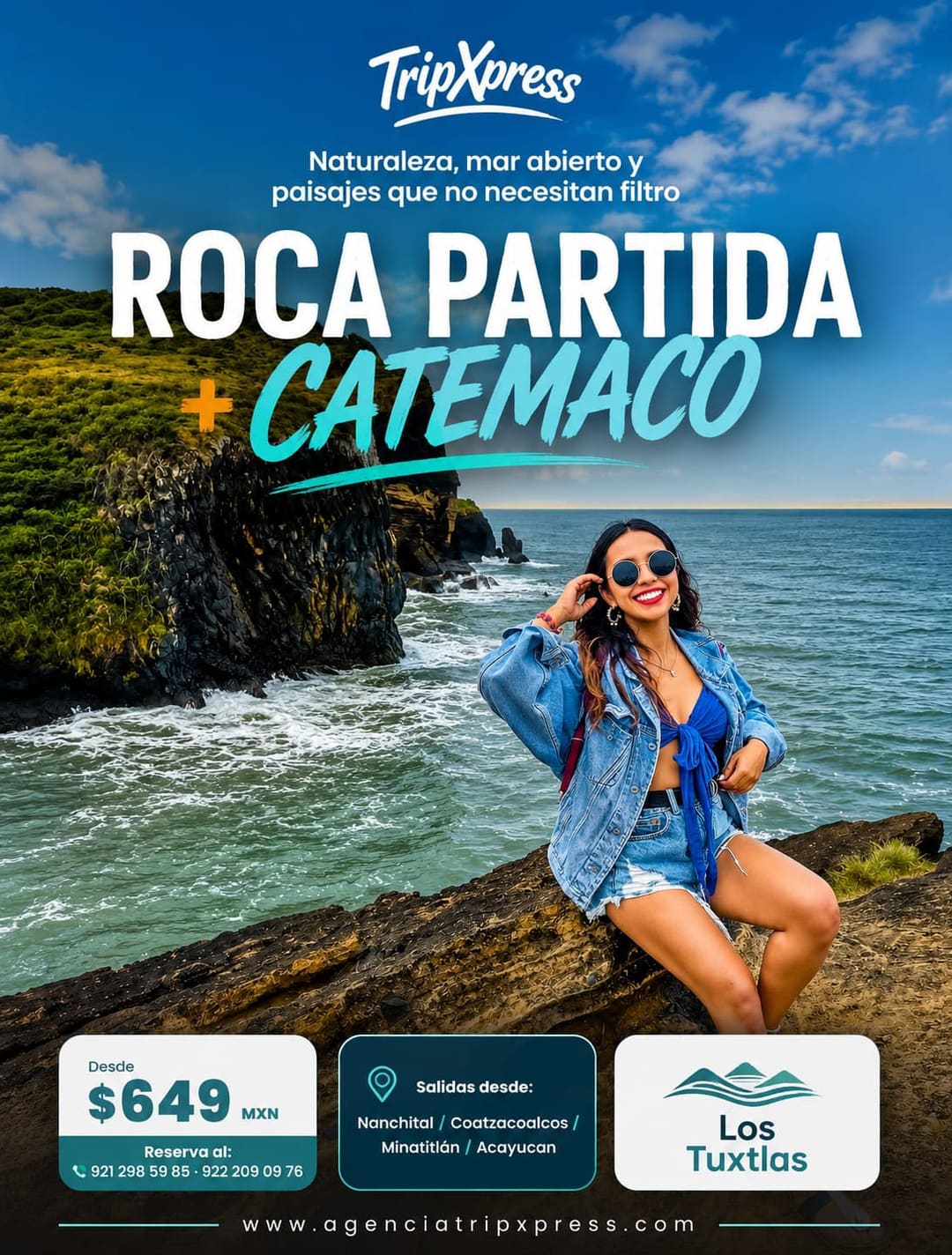 Flyer del viaje Roca Partida + Catemaco